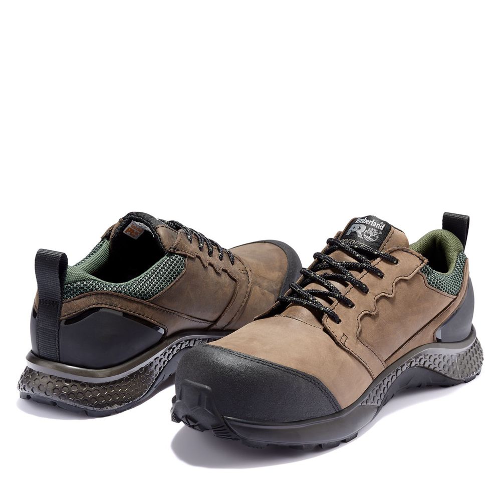 Zapatos de Trabajo Timberland Argentina Hombre - Pro® Reaxion Comp Toe - Marrones/Negras - IPLAMK-07